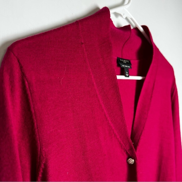 Talbots - Magenta Cardigan‎ with Rhinestone Buttons - Sz. LP - Picture 4 of 7